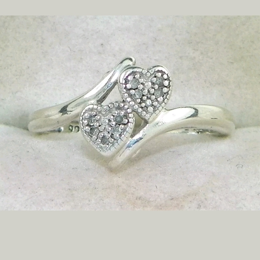 Diamond .925 silver heart ring